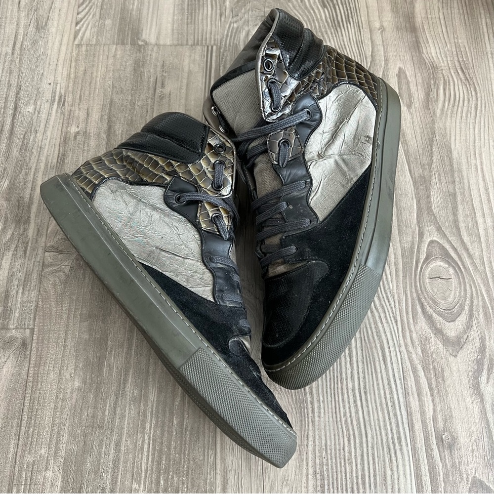 BALENCIAGA • Men’s Python Suede Leather Sneakers